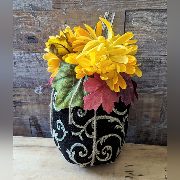 Autumn Throw Pillow and Stuffed Floral Pumpkin Set - Picture 9 of 12